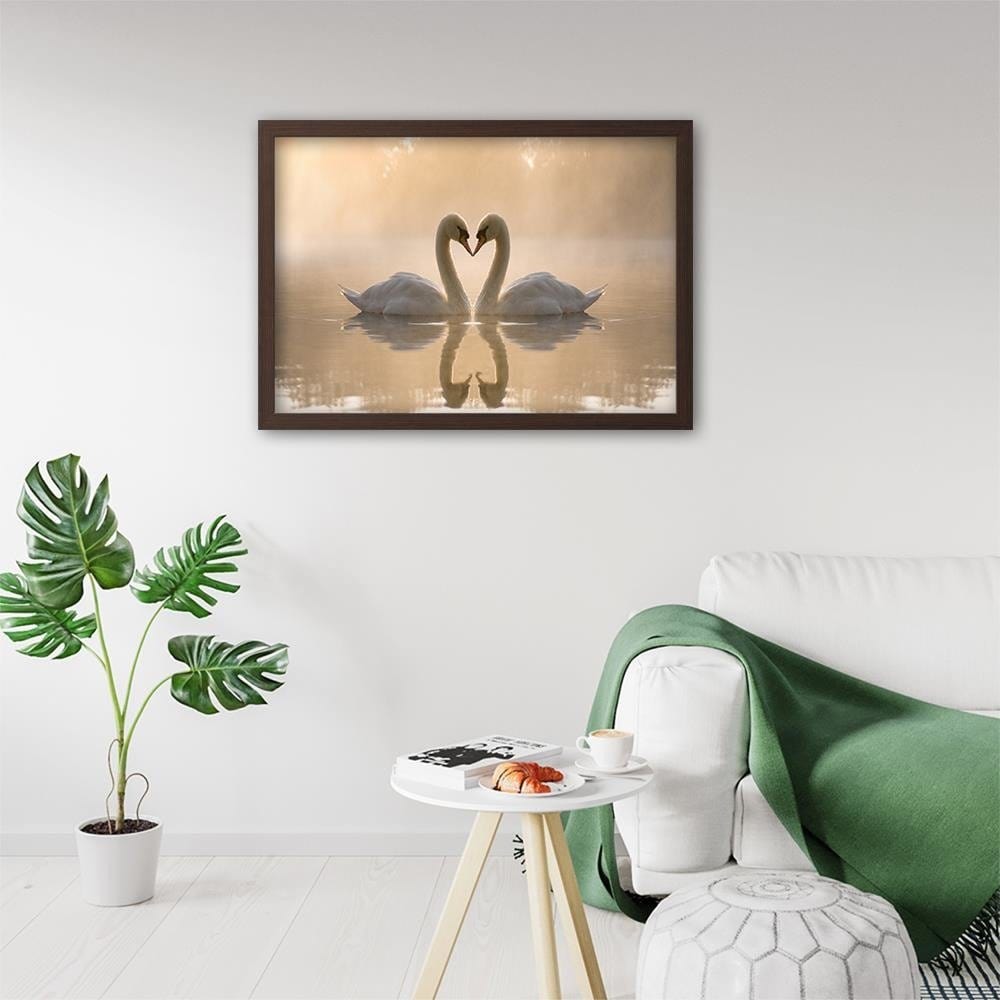 Glezna brūnā rāmī - Two Swans Home Trends DECO