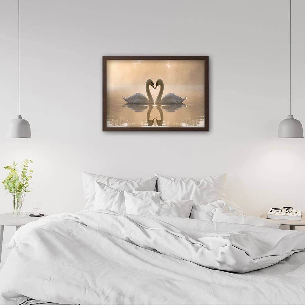 Glezna brūnā rāmī - Two Swans Home Trends DECO