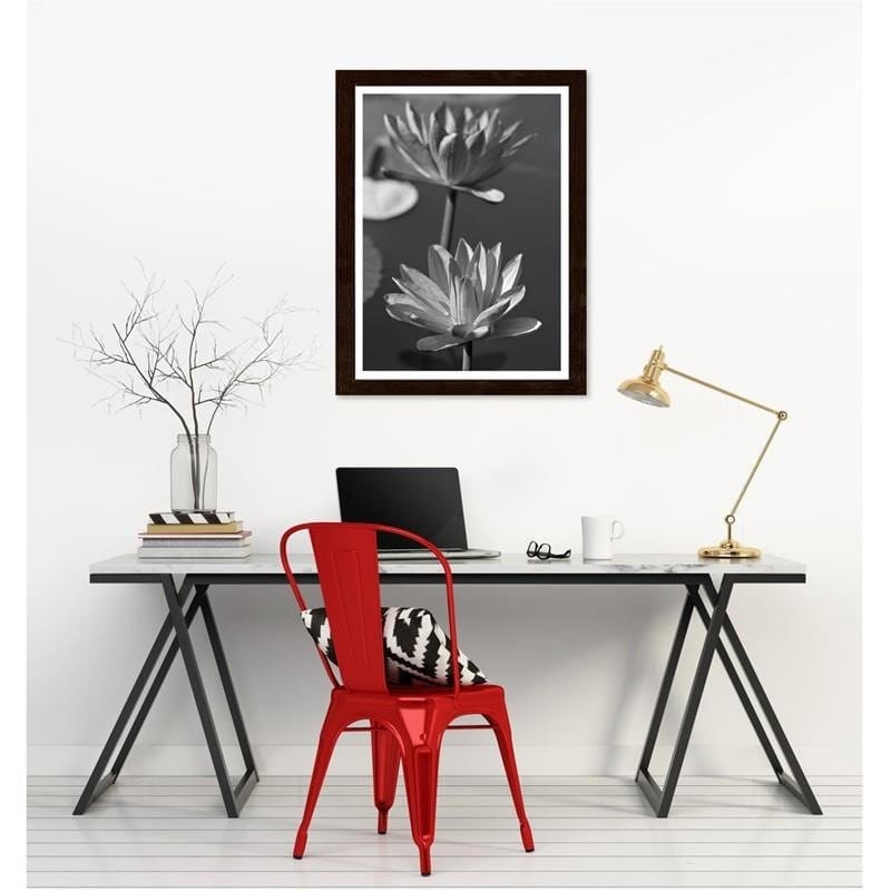 Glezna brūnā rāmī - Two water lilies Home Trends DECO