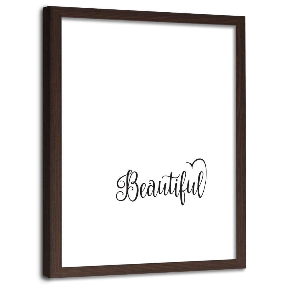 Glezna brūnā rāmī - Typography - Beautifull Home Trends DECO