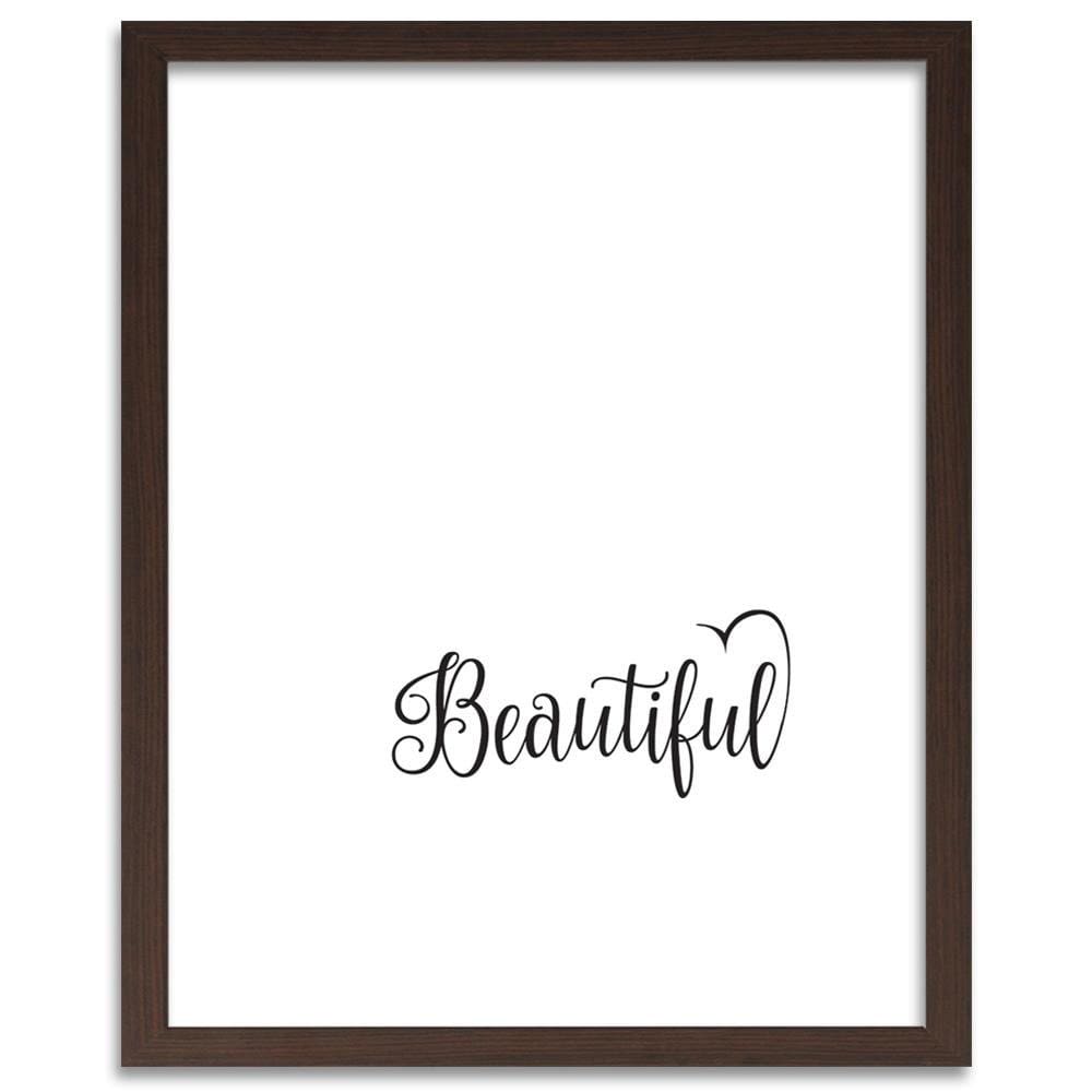 Glezna brūnā rāmī - Typography - Beautifull Home Trends DECO