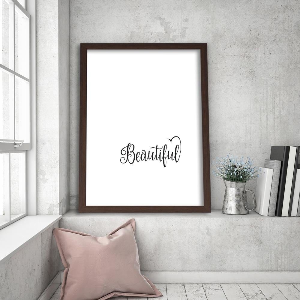 Glezna brūnā rāmī - Typography - Beautifull Home Trends DECO