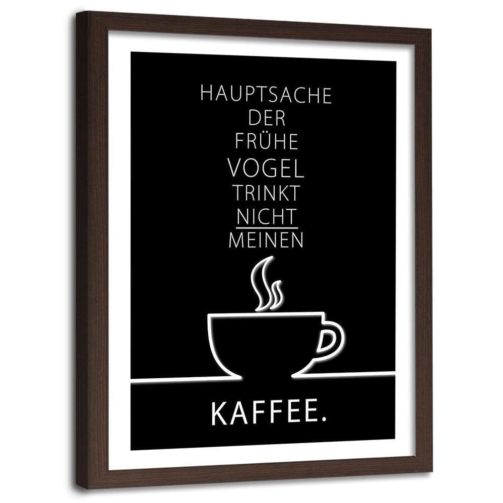 Glezna brūnā rāmī - Typography Coffee Home Trends DECO