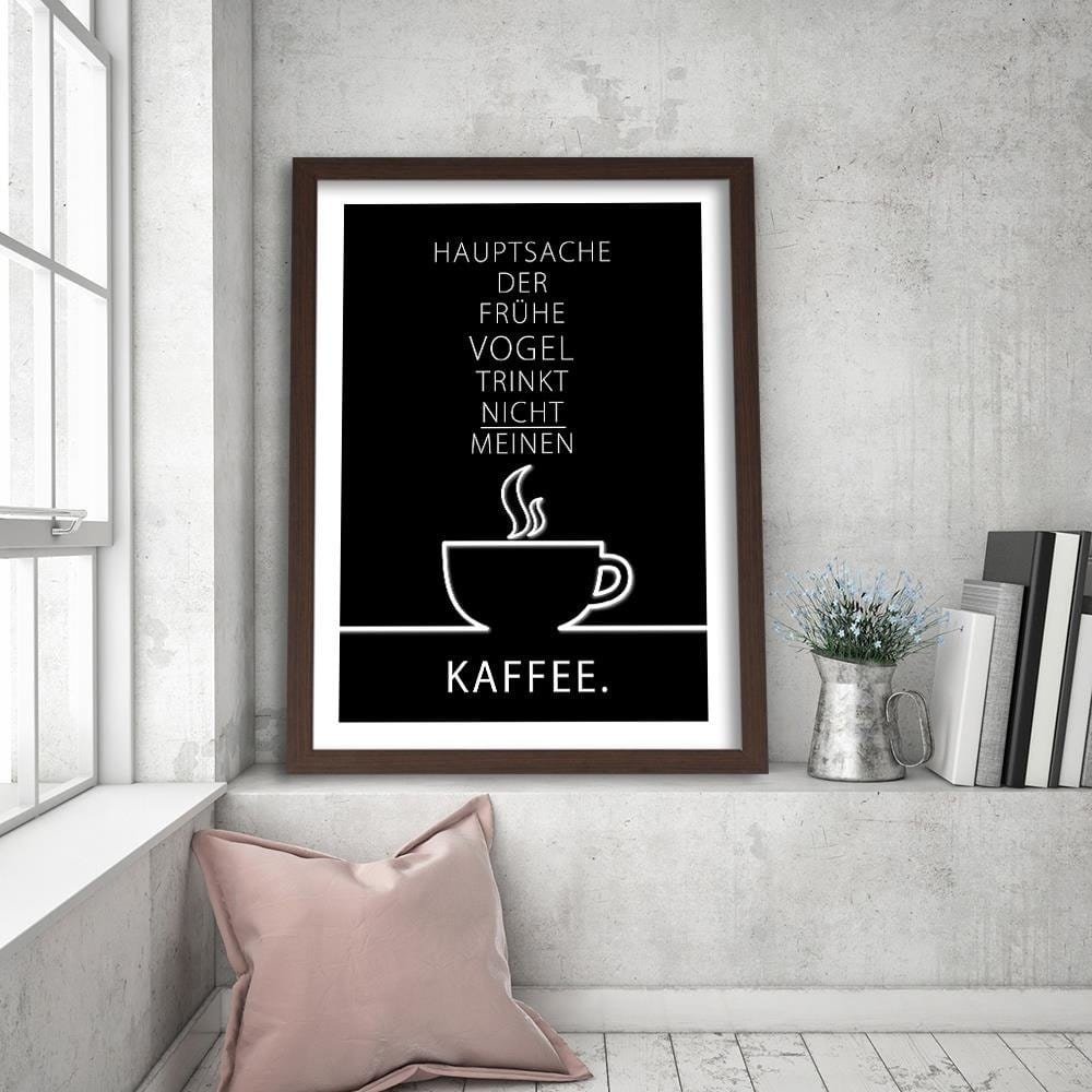 Glezna brūnā rāmī - Typography Coffee Home Trends DECO