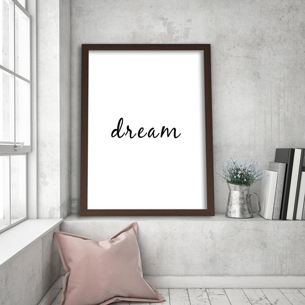 Glezna brūnā rāmī - Typography Dream Home Trends DECO