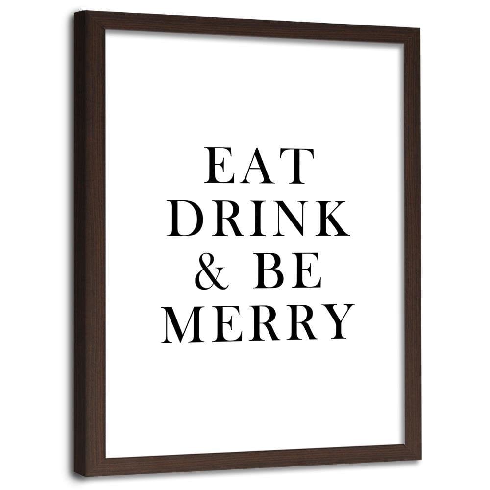 Glezna brūnā rāmī - Typography Eat Drink Home Trends DECO