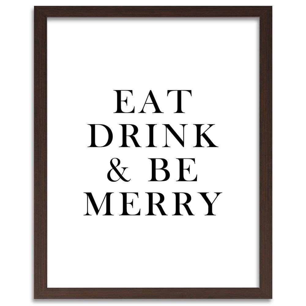 Glezna brūnā rāmī - Typography Eat Drink Home Trends DECO