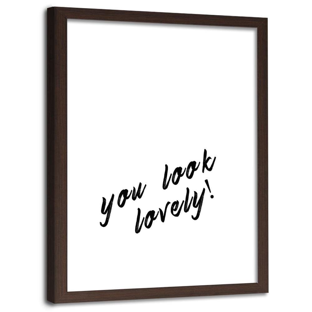 Glezna brūnā rāmī - Typography Look Lovely Home Trends DECO