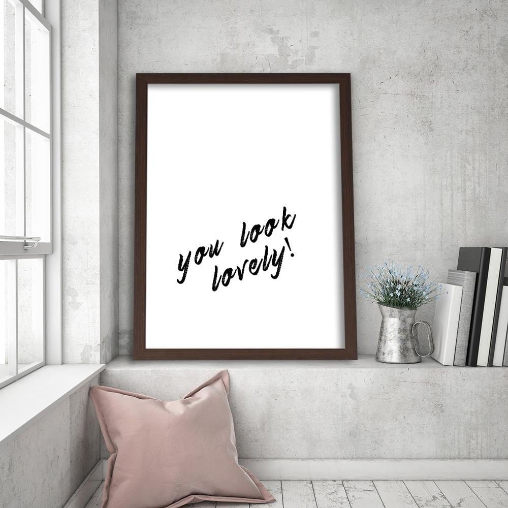 Glezna brūnā rāmī - Typography Look Lovely Home Trends DECO