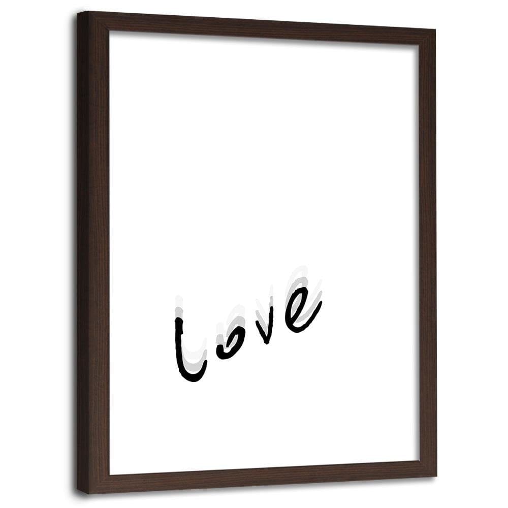 Glezna brūnā rāmī - Typography Love Home Trends DECO