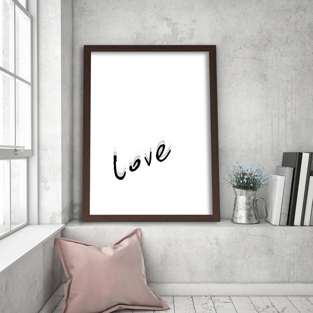 Glezna brūnā rāmī - Typography Love Home Trends DECO