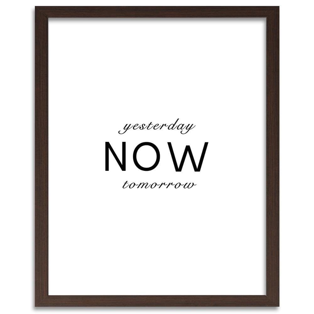 Glezna brūnā rāmī - Typography Yesterday Today Tomorrow Home Trends DECO