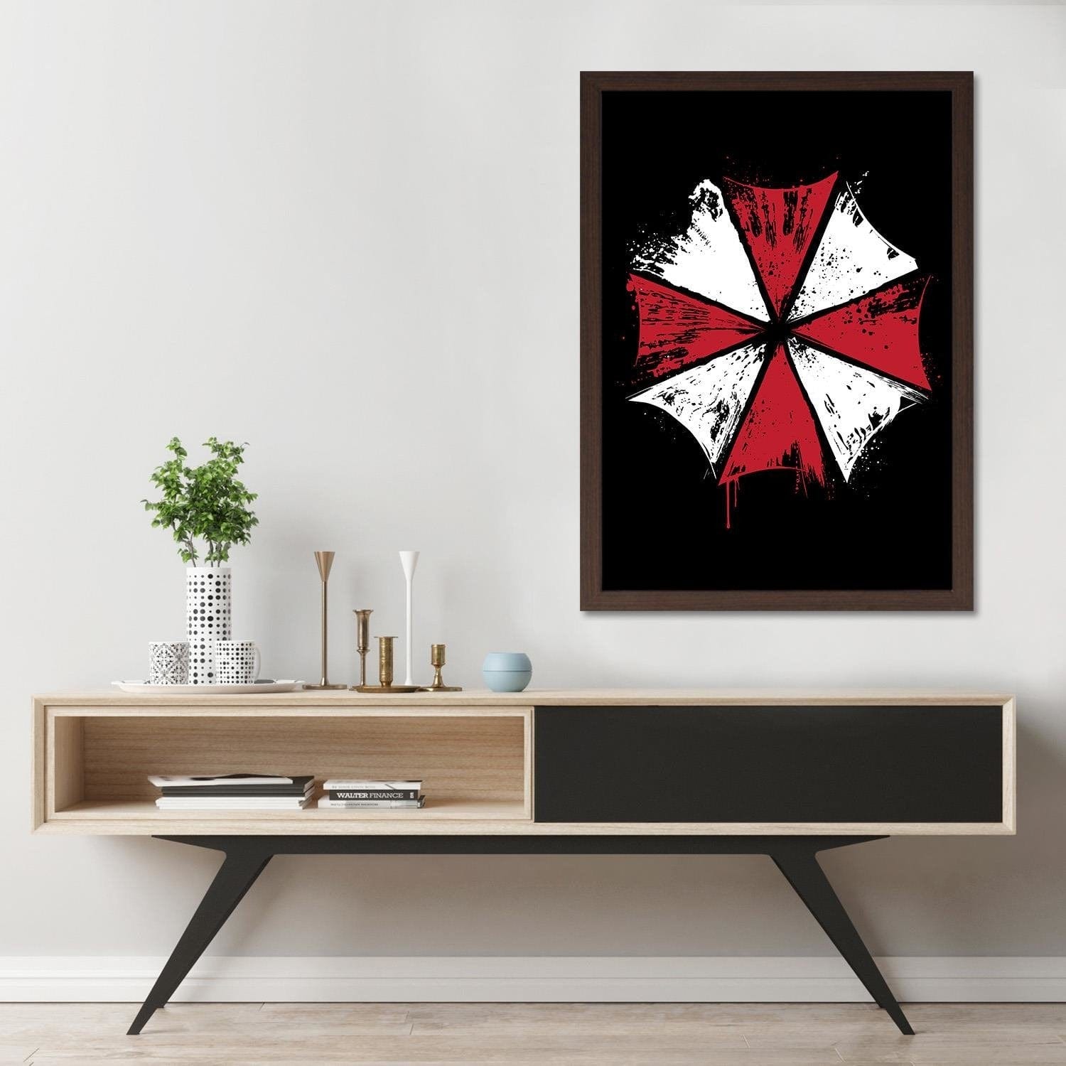 Glezna brūnā rāmī - Umbrella Corp Red Home Trends DECO