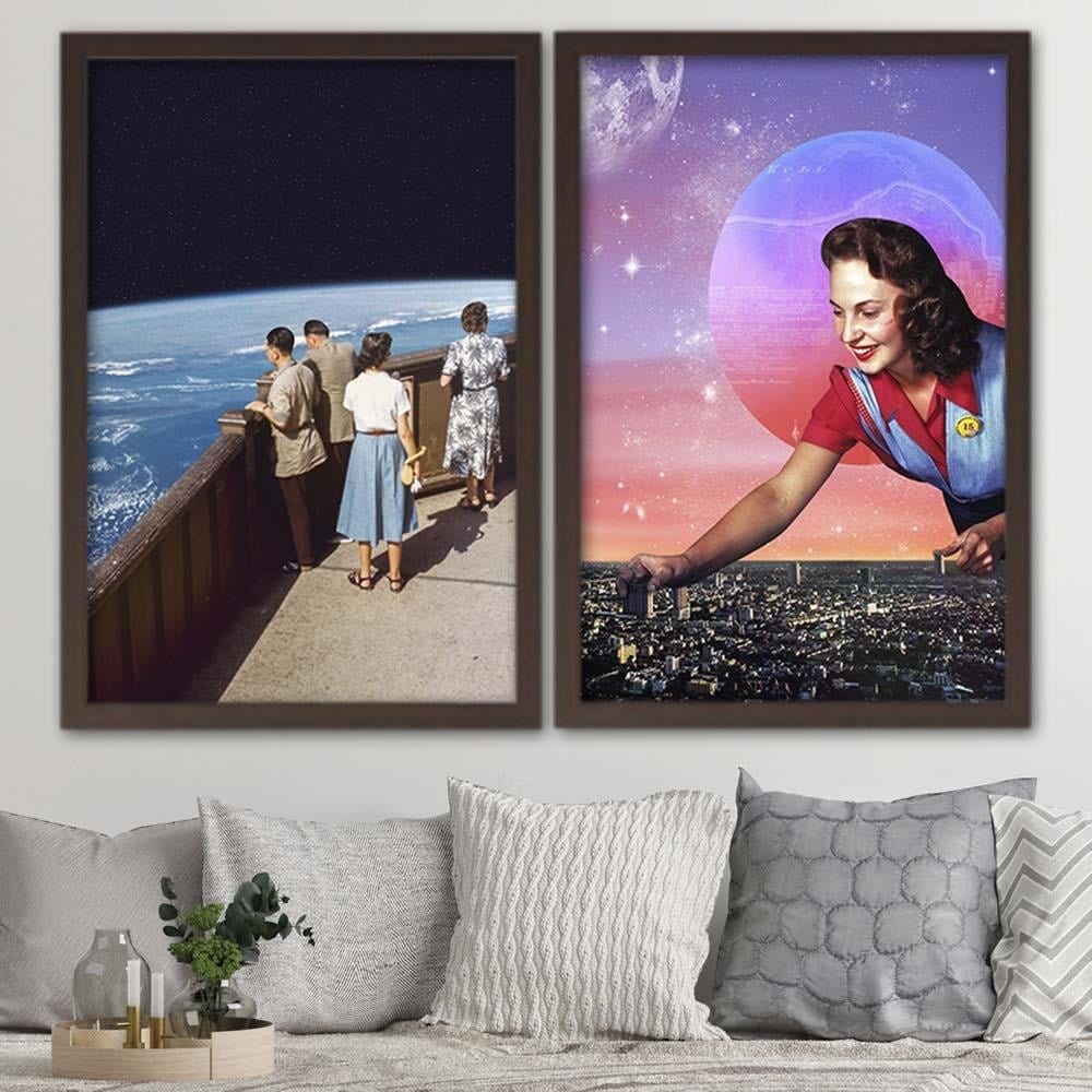 Glezna brūnā rāmī - Urban Puzzle Home Trends DECO