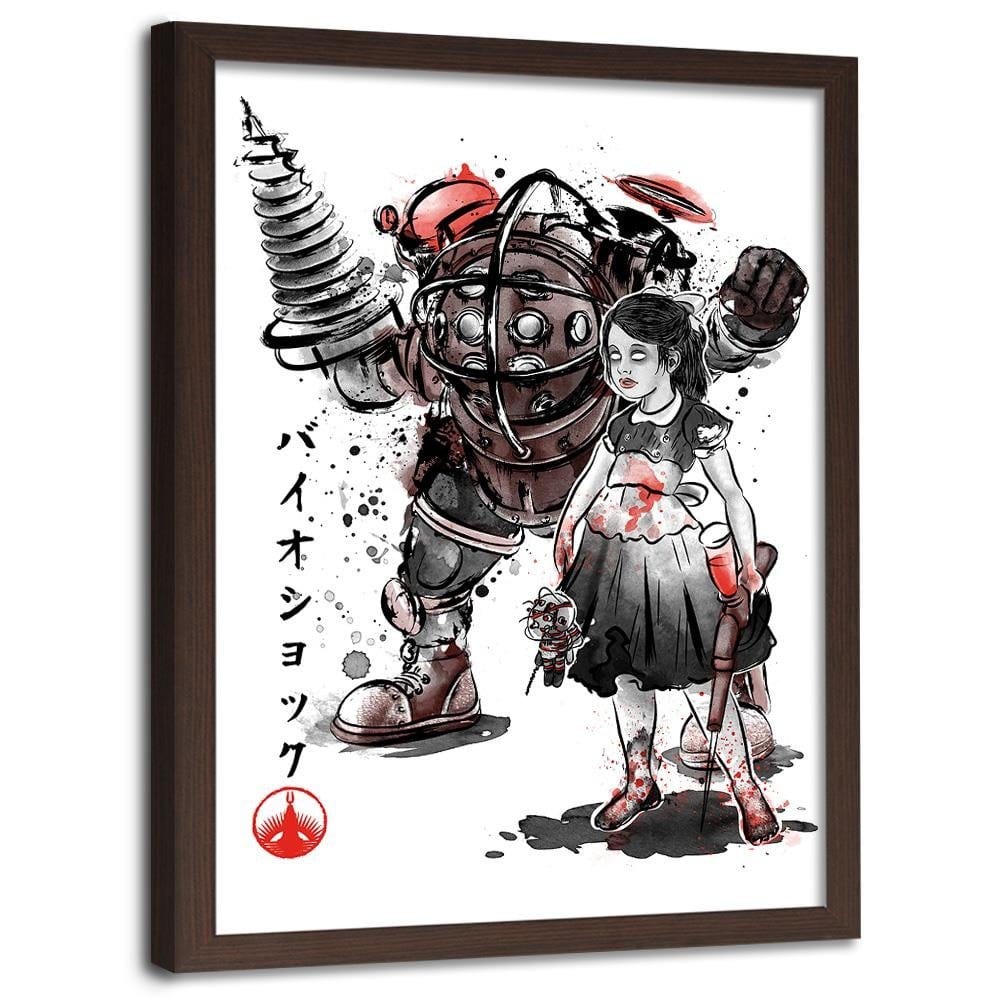 Glezna brūnā rāmī - Video Game Red Home Trends DECO