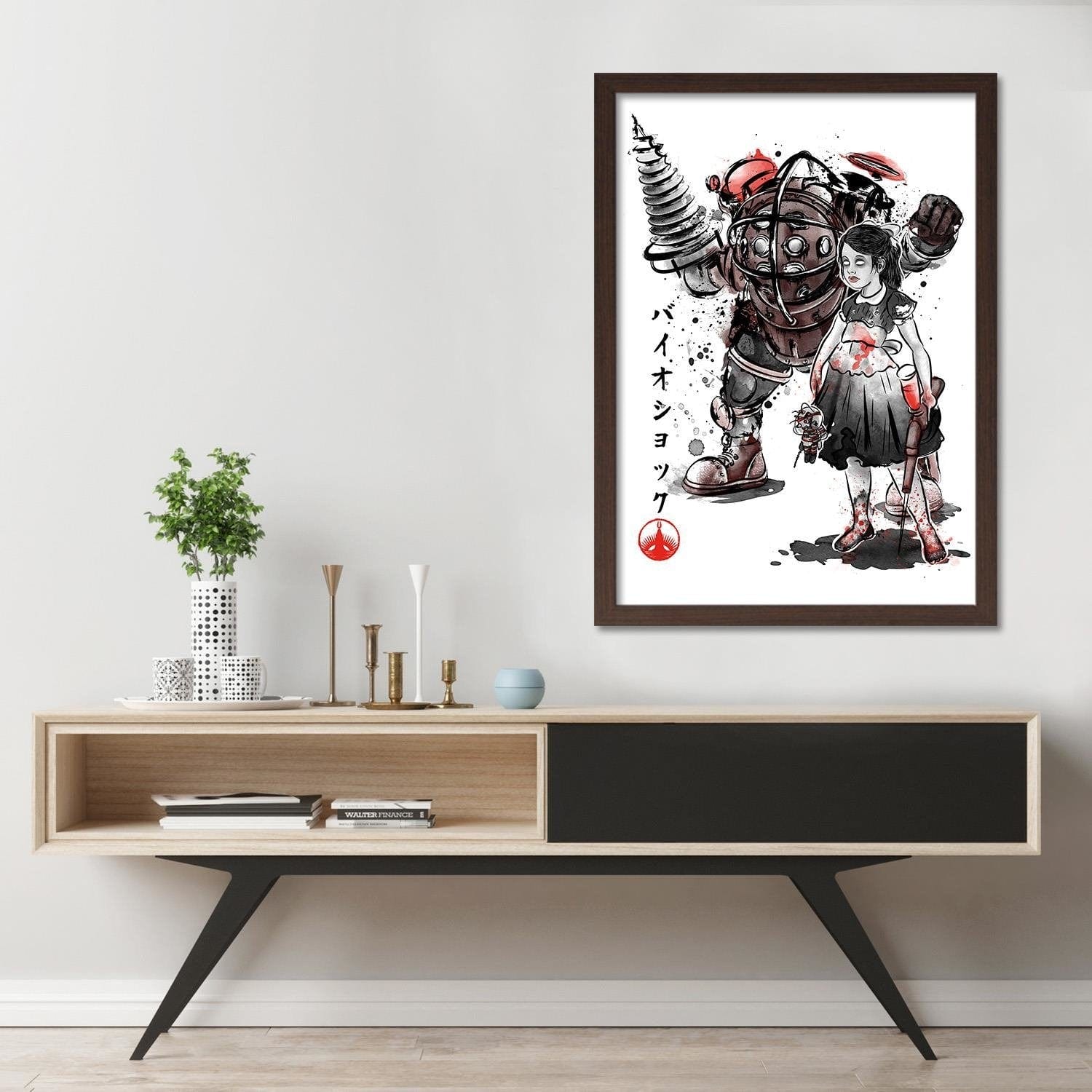 Glezna brūnā rāmī - Video Game Red Home Trends DECO