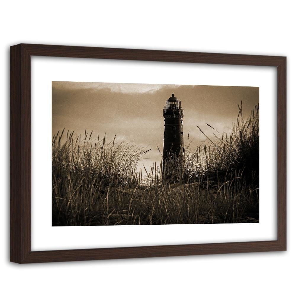 Glezna brūnā rāmī - View Of The Lighthouse 1 Home Trends DECO