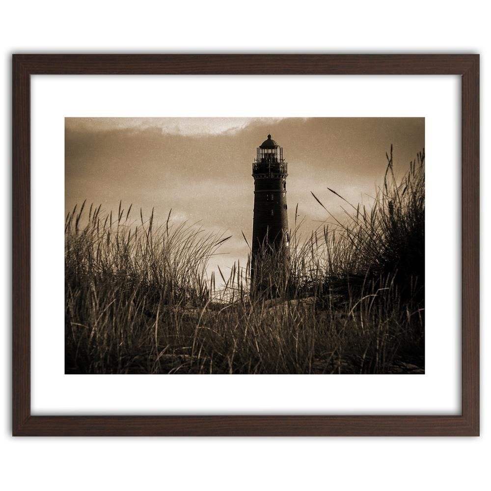 Glezna brūnā rāmī - View Of The Lighthouse 1 Home Trends DECO
