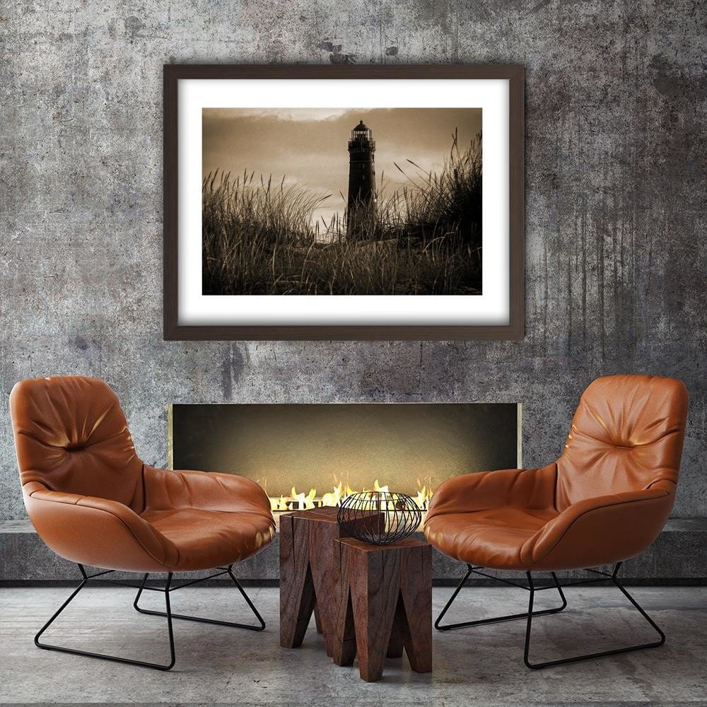 Glezna brūnā rāmī - View Of The Lighthouse 1 Home Trends DECO
