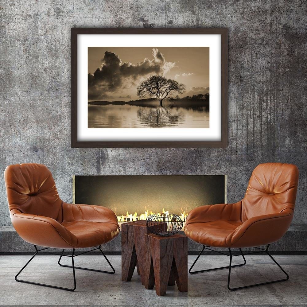 Glezna brūnā rāmī - View Of The Tree At 1 Home Trends DECO