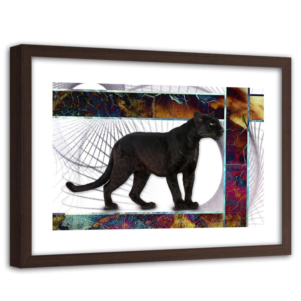 Glezna brūnā rāmī - Vigilant Panther Home Trends DECO