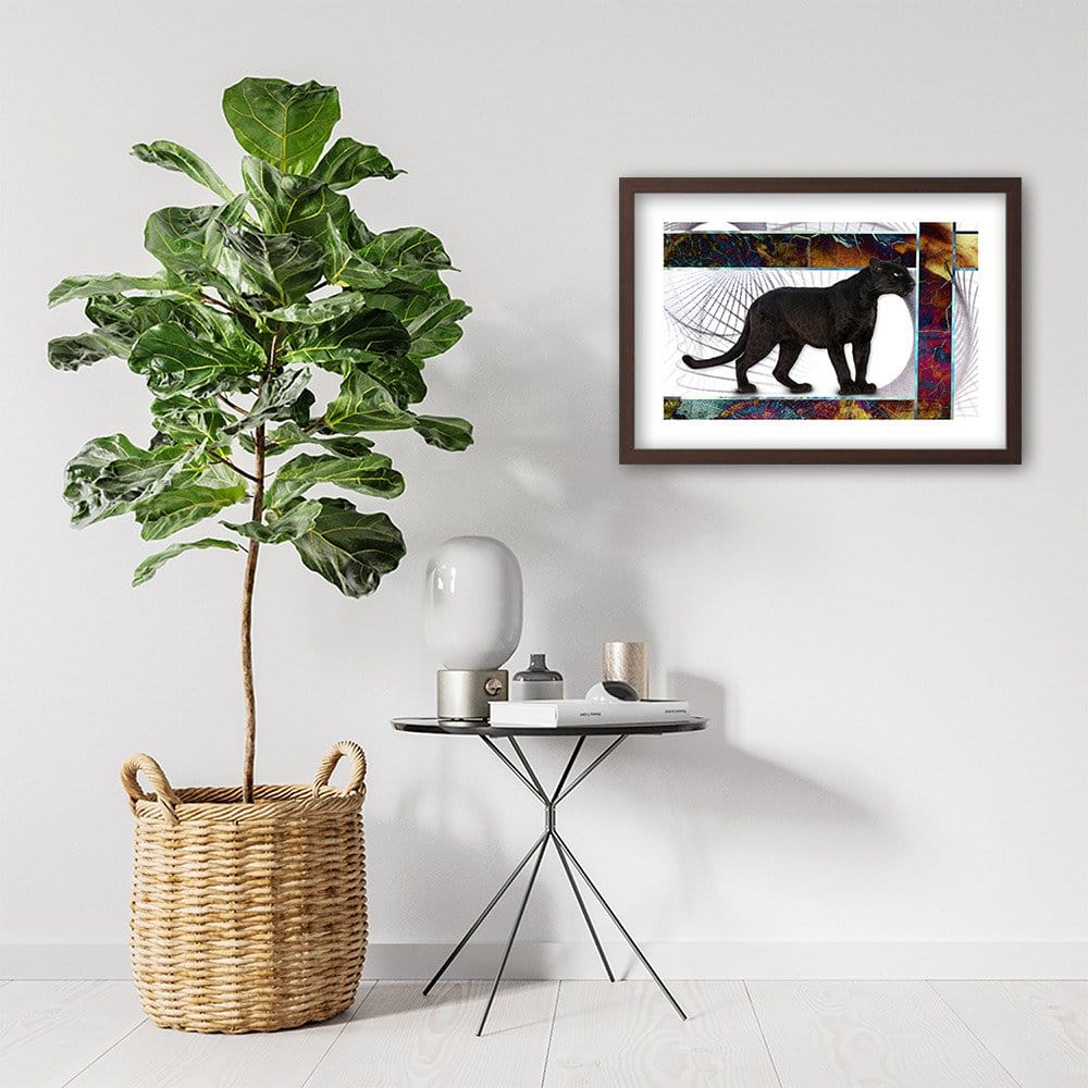 Glezna brūnā rāmī - Vigilant Panther Home Trends DECO