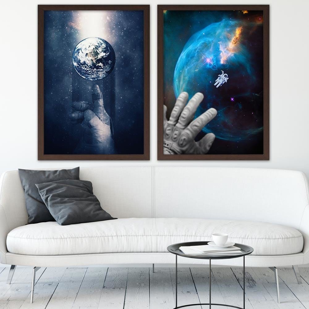 Glezna brūnā rāmī - Visual Art Blue Home Trends DECO