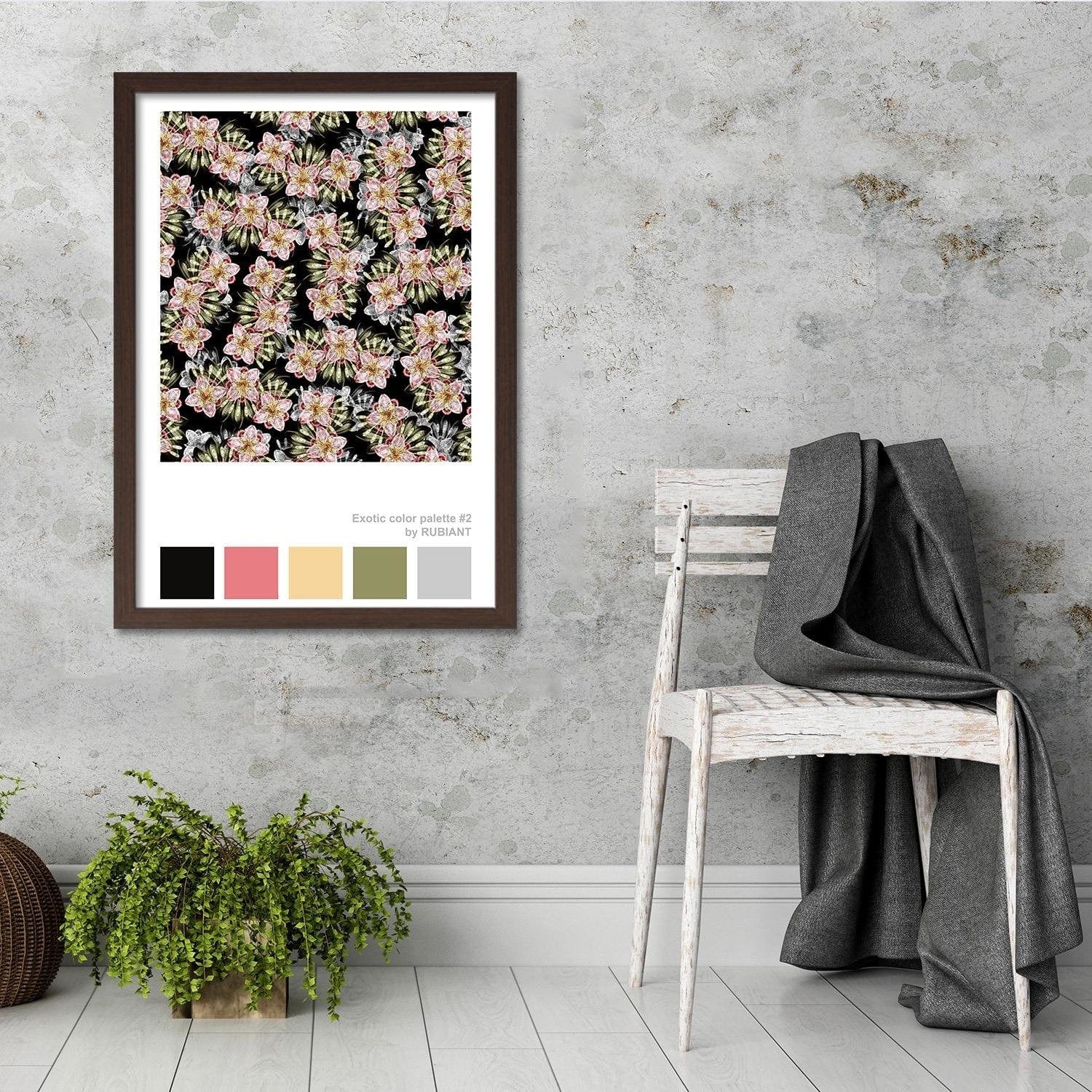 Glezna brūnā rāmī - Visual Art Pink Home Trends DECO