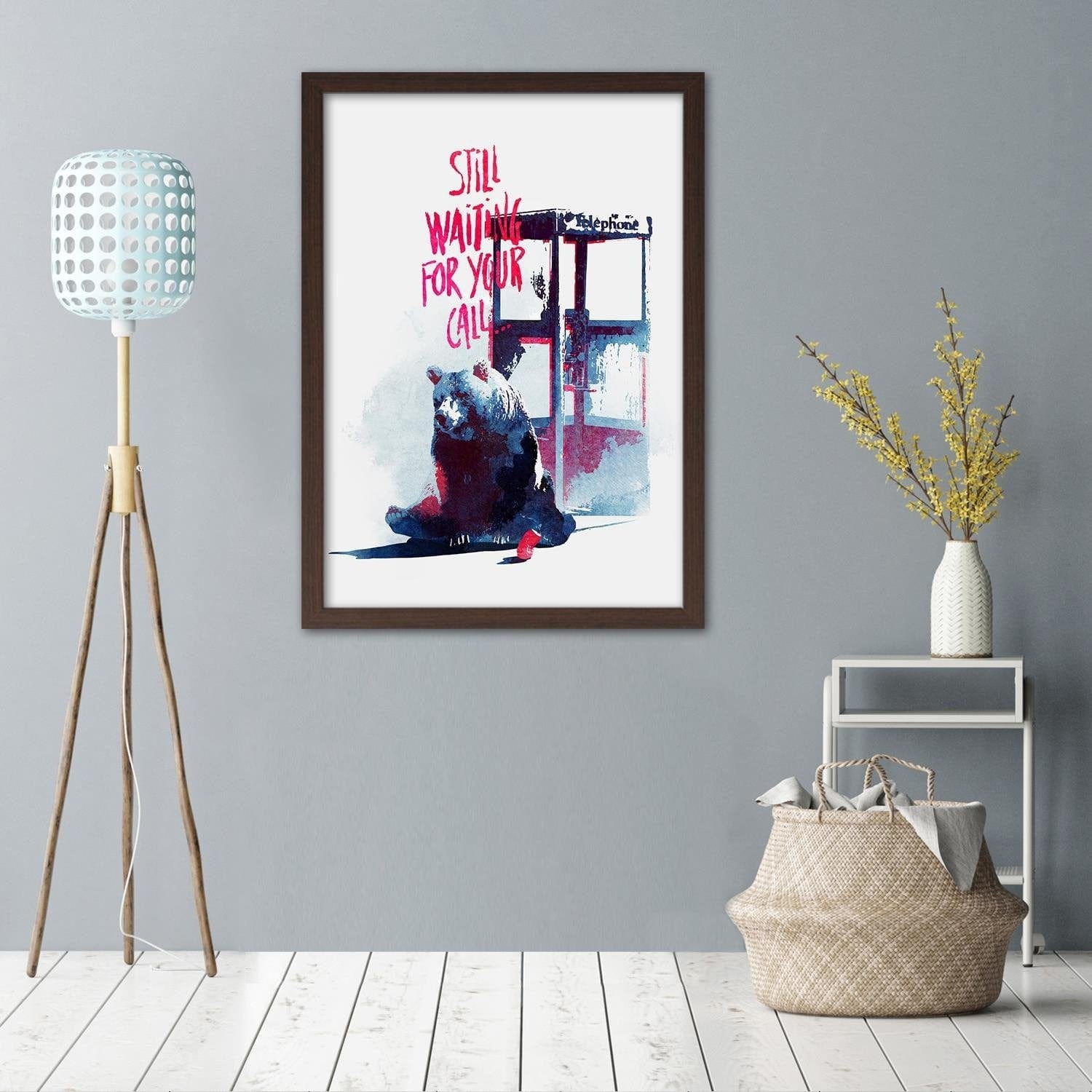 Glezna brūnā rāmī - Waiting On The Phone Home Trends DECO