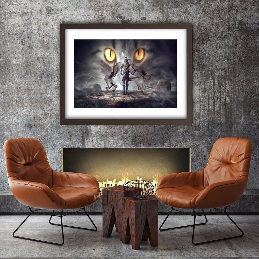 Glezna brūnā rāmī - Warrior Cat Eyes And Fantasy Home Trends DECO