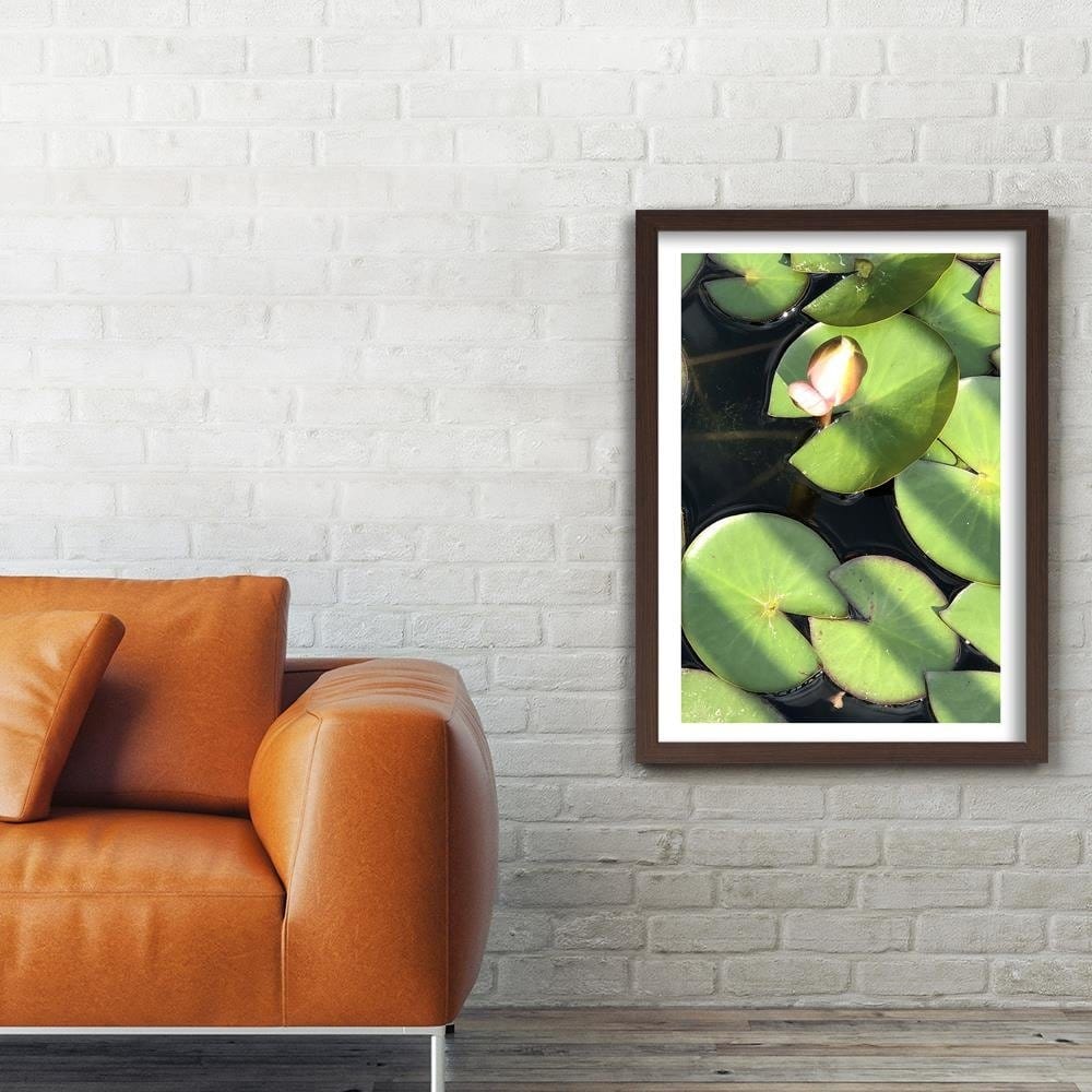 Glezna brūnā rāmī - Water Lily Bud Home Trends DECO