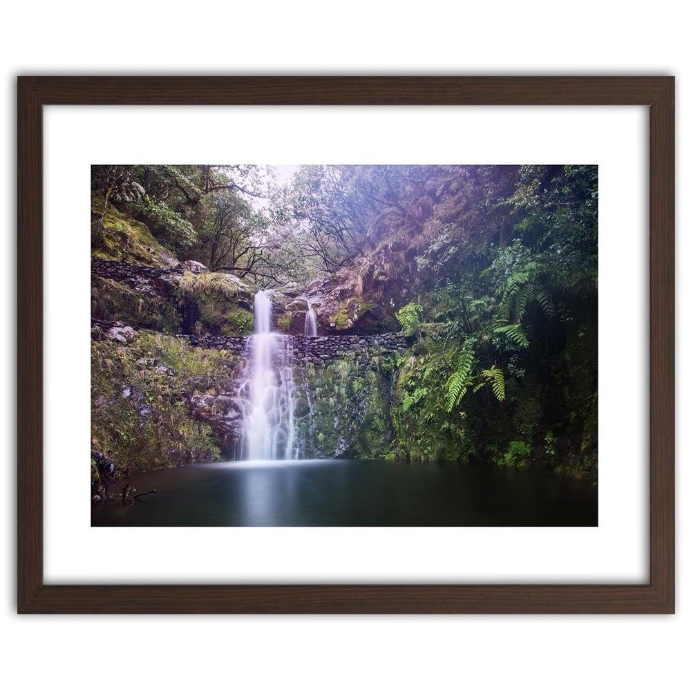 Glezna brūnā rāmī - Waterfall In The Forest Home Trends DECO