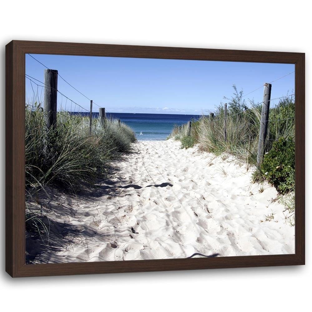Glezna brūnā rāmī - Way To The Beach Home Trends DECO