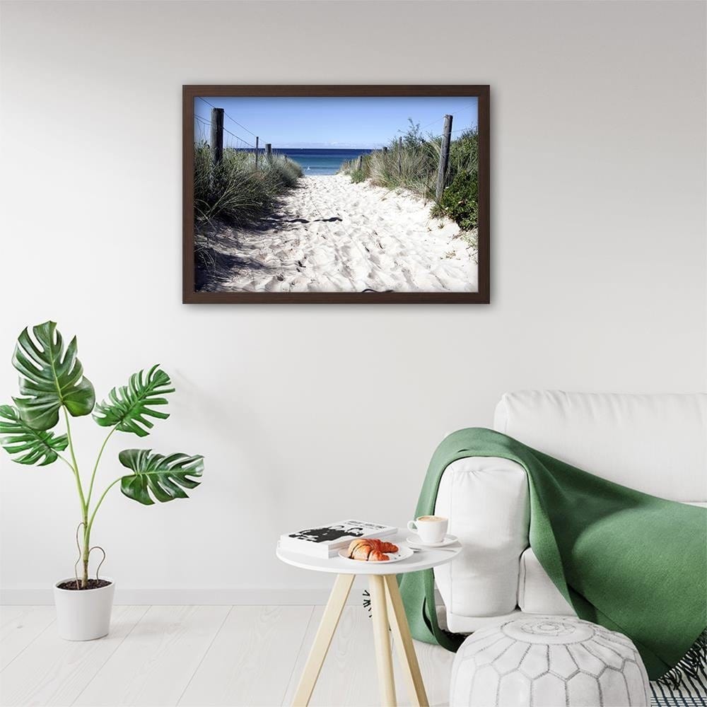 Glezna brūnā rāmī - Way To The Beach Home Trends DECO