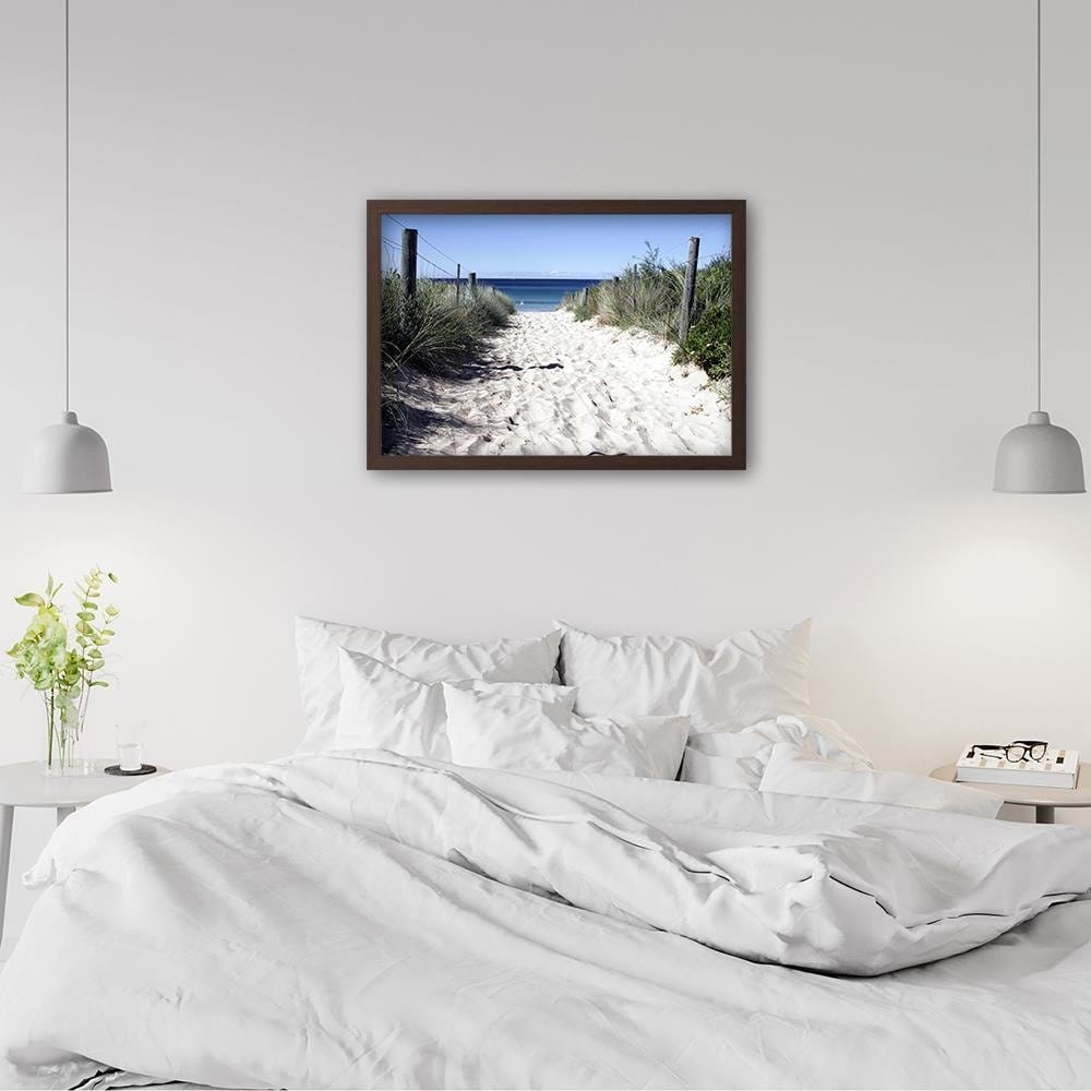 Glezna brūnā rāmī - Way To The Beach Home Trends DECO