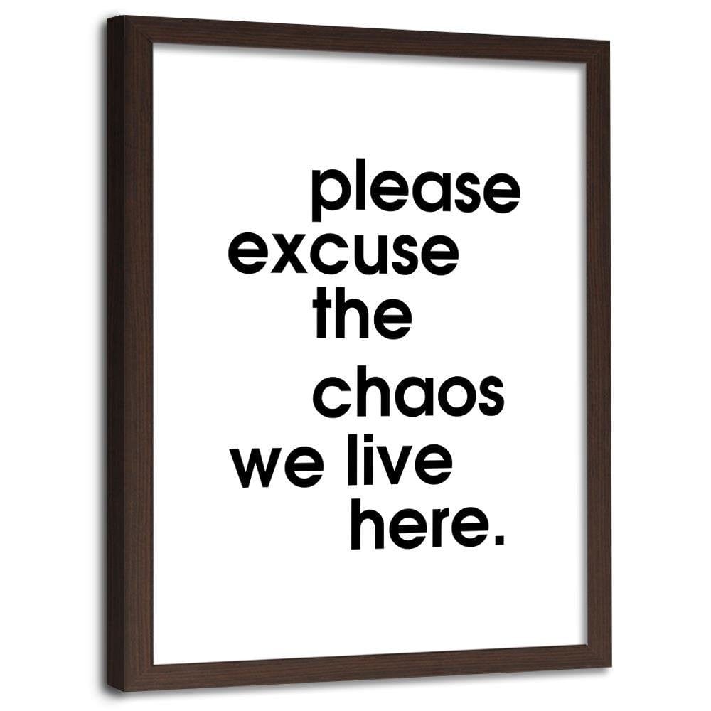 Glezna brūnā rāmī - We Live In Chaos Home Trends DECO