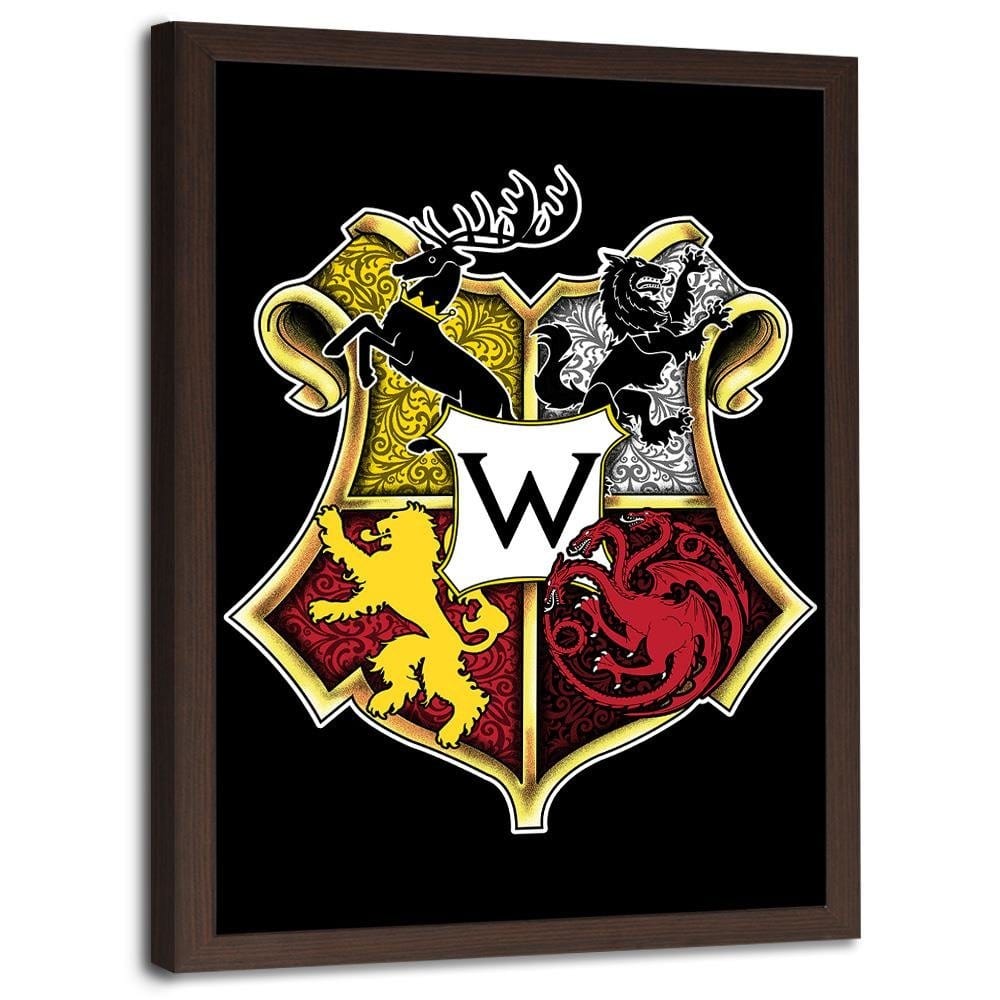 Glezna brūnā rāmī - Westeros School Home Trends DECO