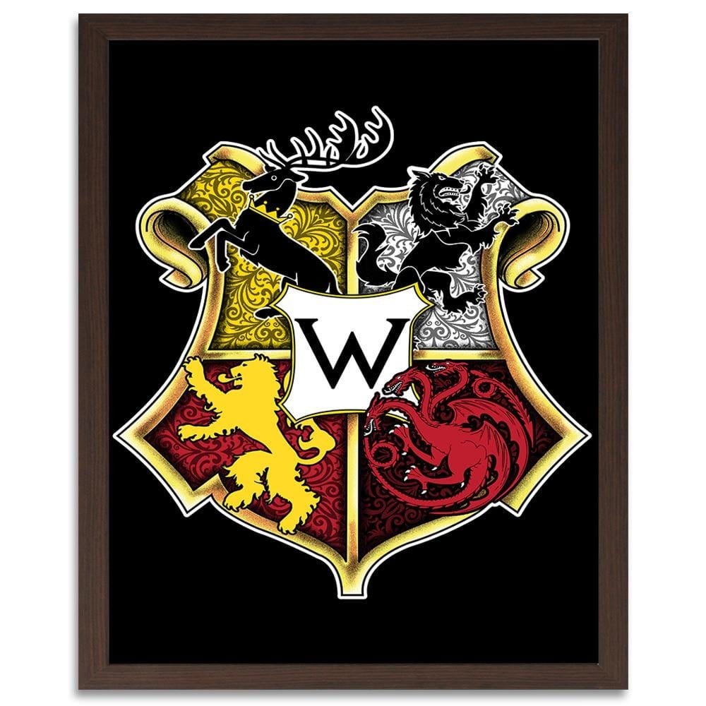 Glezna brūnā rāmī - Westeros School Home Trends DECO