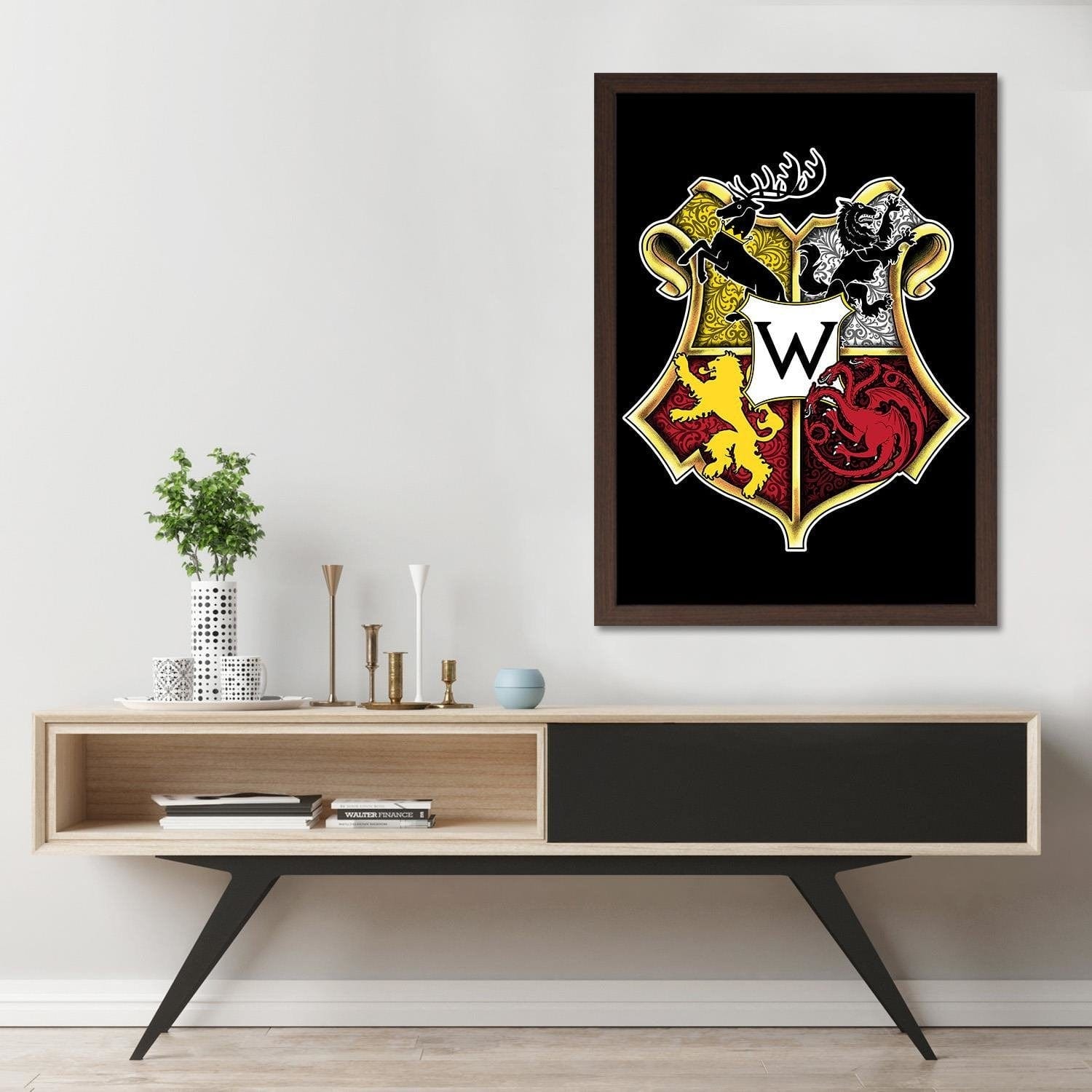 Glezna brūnā rāmī - Westeros School Home Trends DECO
