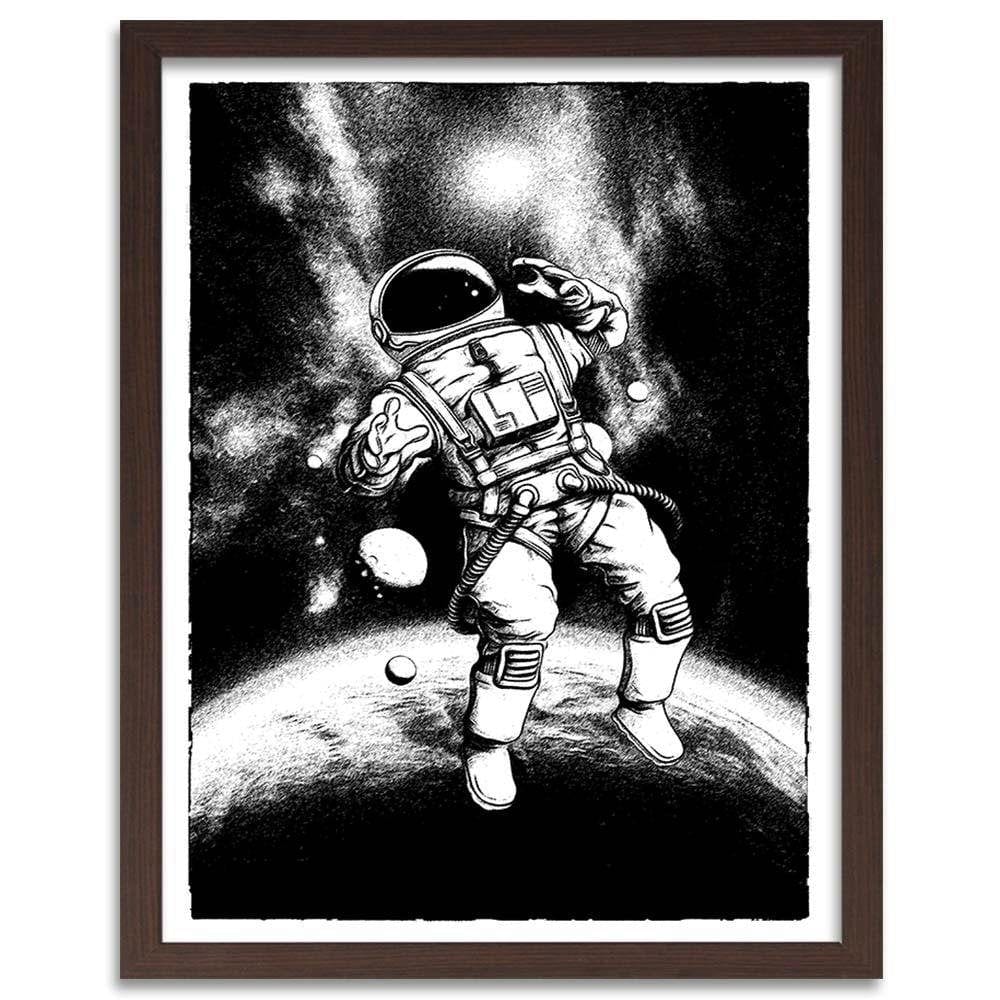 Glezna brūnā rāmī - White Cosmonaut Home Trends DECO