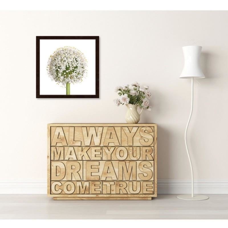 Glezna brūnā rāmī - White garlic flower Home Trends DECO
