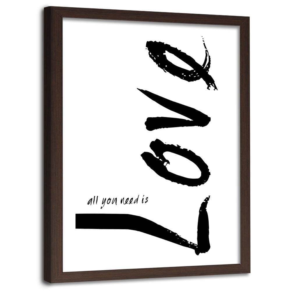 Glezna brūnā rāmī - White Love Home Trends DECO