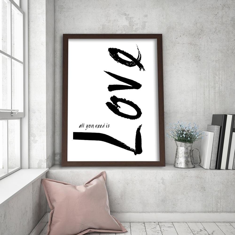 Glezna brūnā rāmī - White Love Home Trends DECO