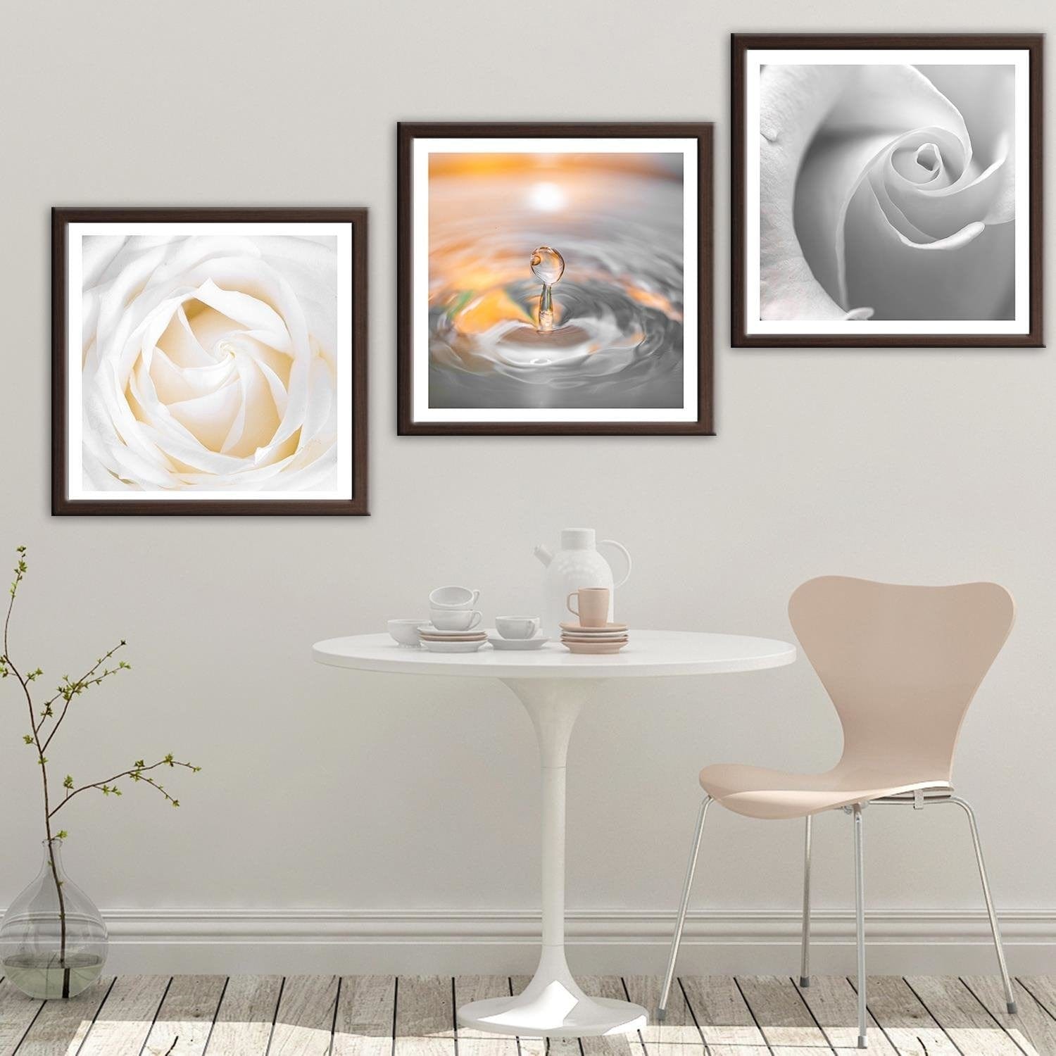 Glezna brūnā rāmī - White Rose 2 Home Trends DECO