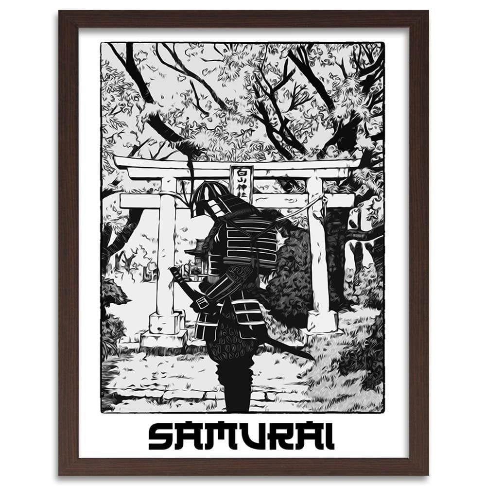 Glezna brūnā rāmī - White Samurai Home Trends DECO