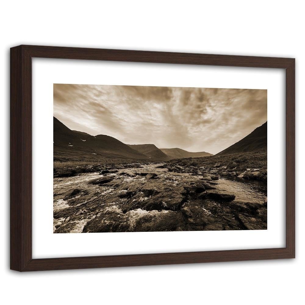 Glezna brūnā rāmī - Wild River 1 Home Trends DECO