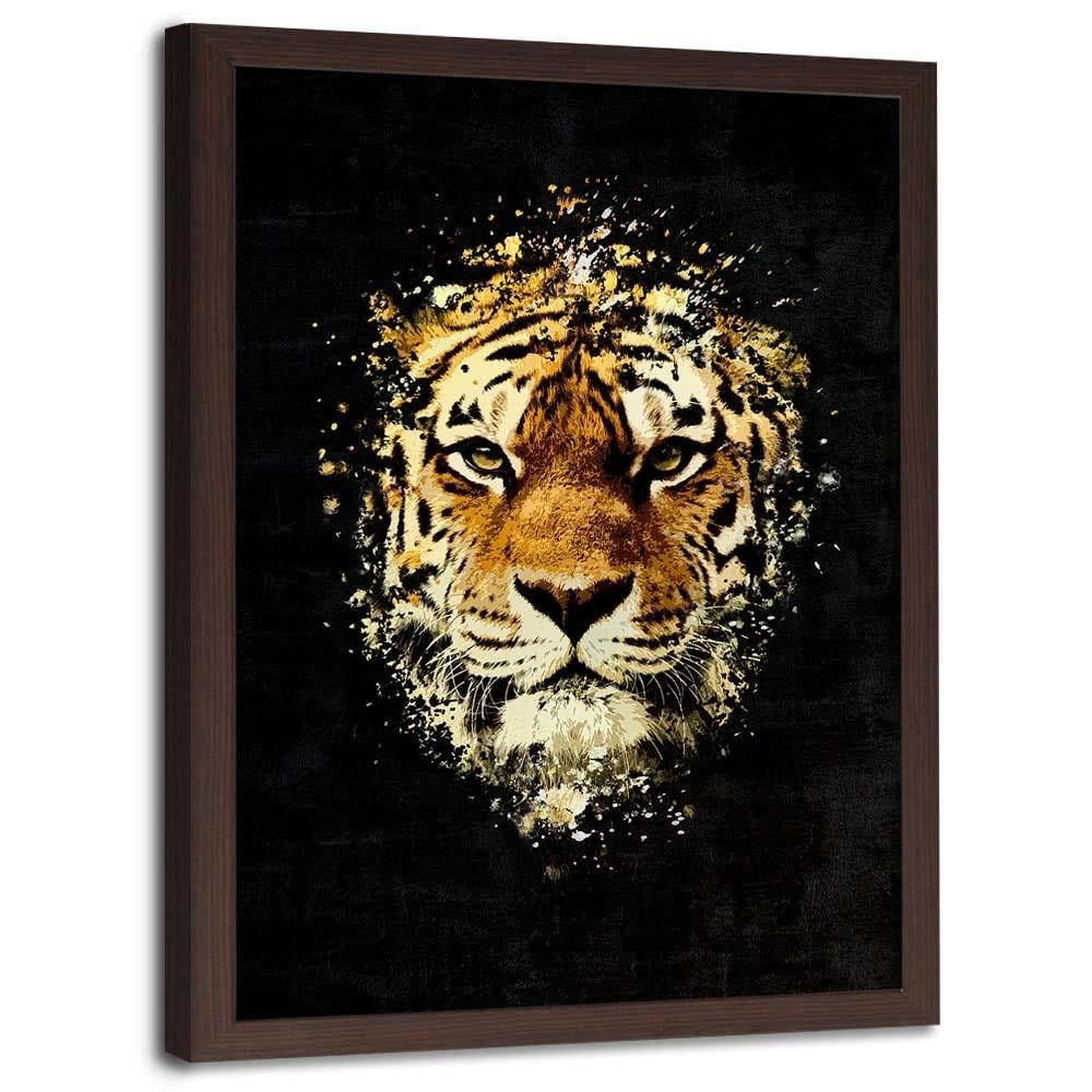 Glezna brūnā rāmī - Wild Tiger Home Trends DECO