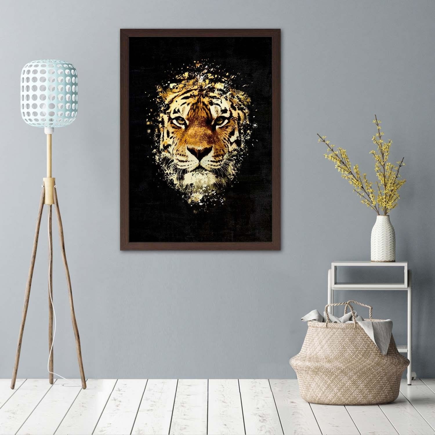 Glezna brūnā rāmī - Wild Tiger Home Trends DECO