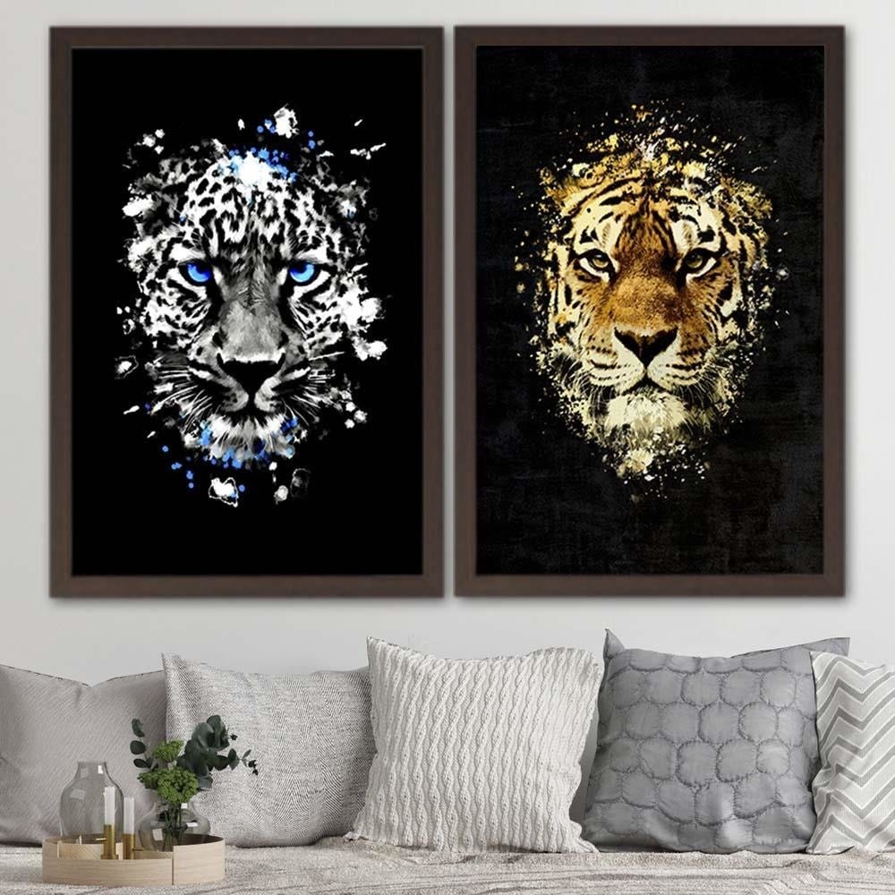Glezna brūnā rāmī - Wild Tiger Home Trends DECO
