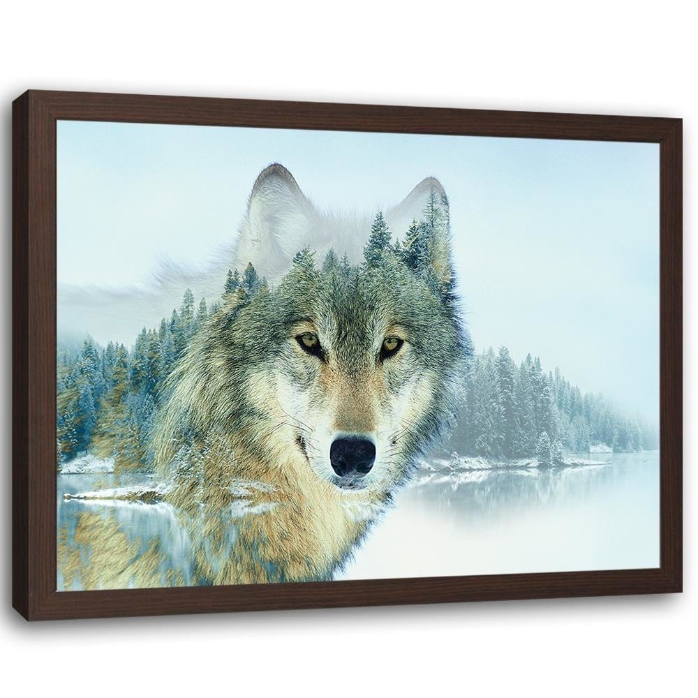 Glezna brūnā rāmī - Wild Wolf Home Trends DECO